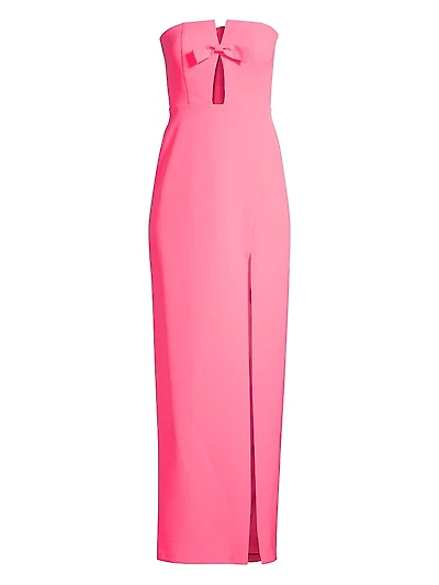 Cut-Out Crepe Column Gown