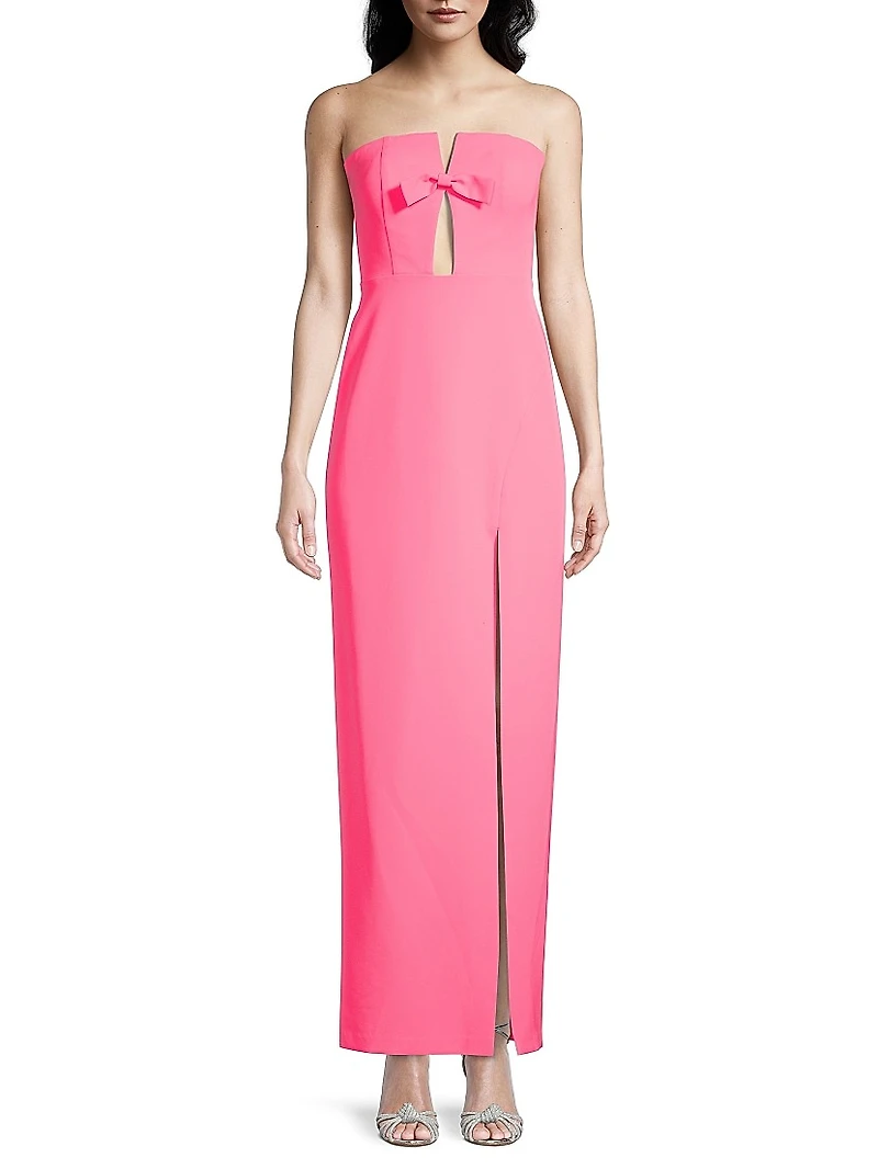 Cut-Out Crepe Column Gown