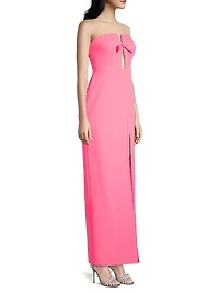 Cut-Out Crepe Column Gown
