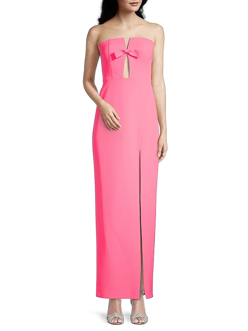 Cut-Out Crepe Column Gown