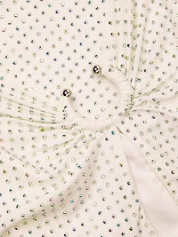 Keyhole Cutout Crystal-Studded Gown