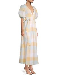 Stella Check Cotton Midi-Dress