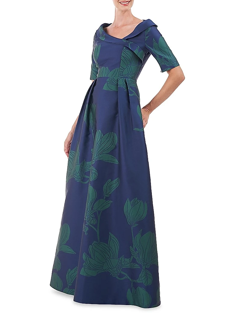 Coco Floral Jacquard Gown