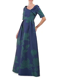 Coco Floral Jacquard Gown