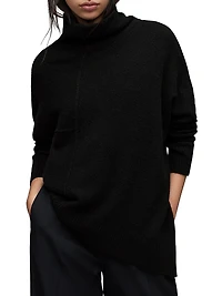 Lock Rolled Neck Asymmetric Sweater