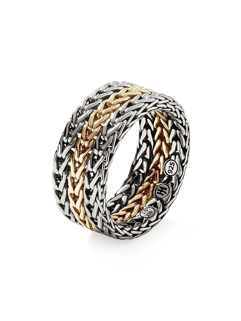 Classic Chain Sterling Silver & 18K Yellow Gold Ring