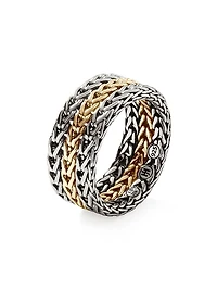 Classic Chain Sterling Silver & 18K Yellow Gold Ring