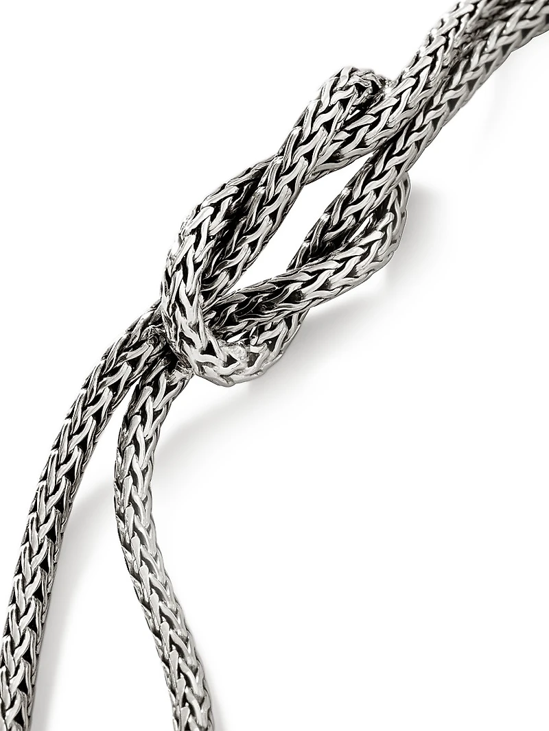 Love Knot Sterling Silver Double-Chain Bracelet