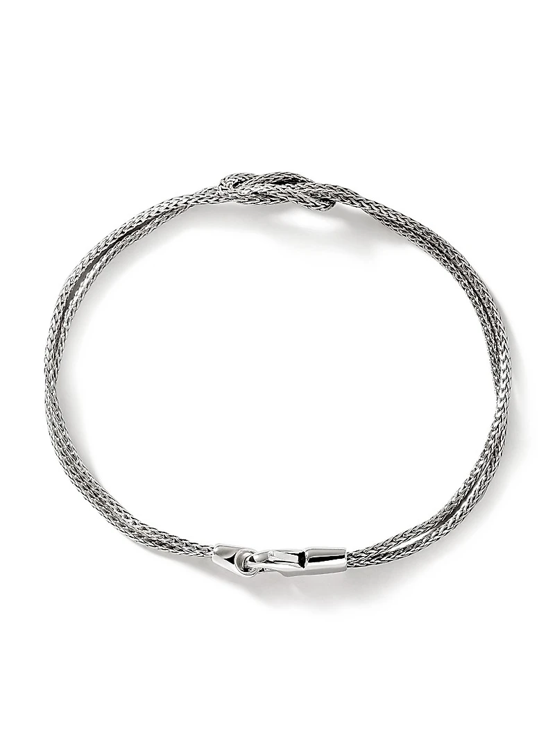 Love Knot Sterling Silver Double-Chain Bracelet