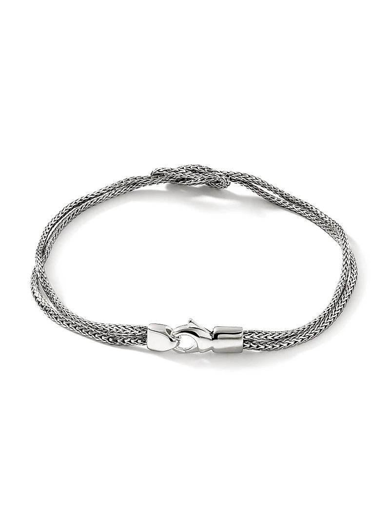 Love Knot Sterling Silver Double-Chain Bracelet