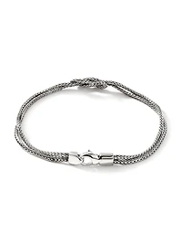 Love Knot Sterling Silver Double-Chain Bracelet