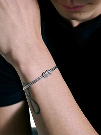 Love Knot Sterling Silver Double-Chain Bracelet