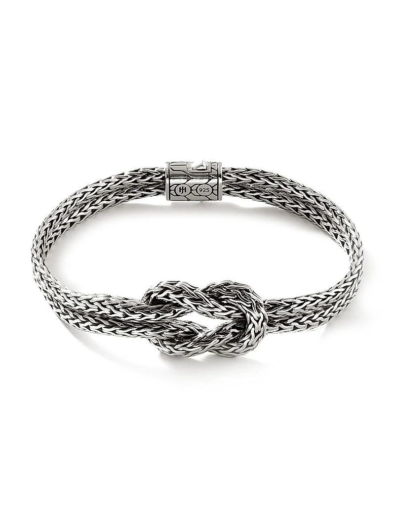Love Knot Sterling Silver Double-Chain Bracelet