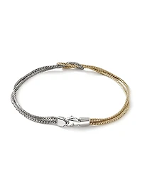 Love Knot 14K Yellow Gold & Sterling Silver Double-Chain Bracelet