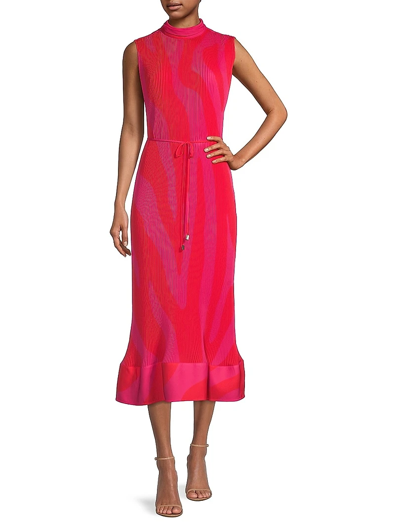 Melina Pleated Midi-Dress