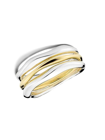 Classico Squiggle Sterling Silver & 18K Yellow Gold Ring