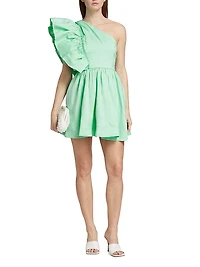 Bonjour One-Shoulder Minidress