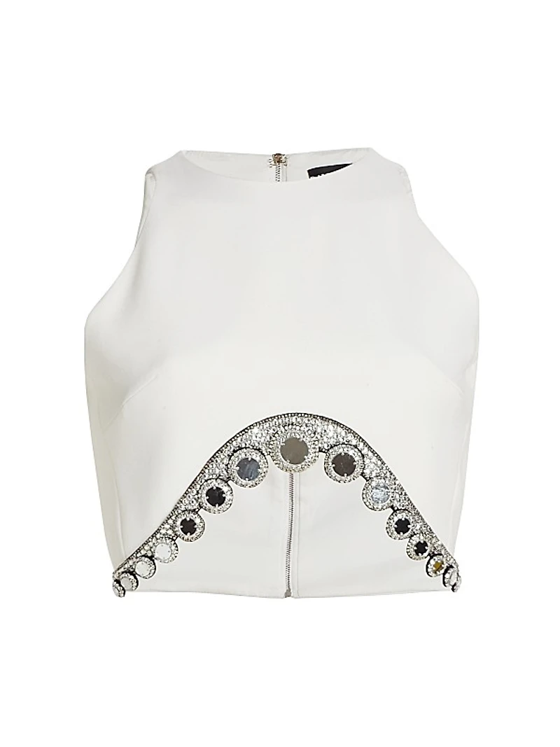 Circle-Embellished Crop Top