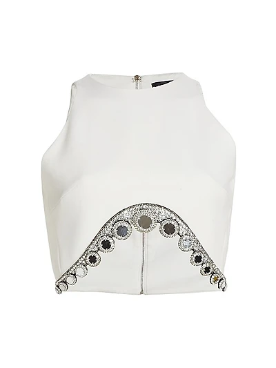 Circle-Embellished Crop Top