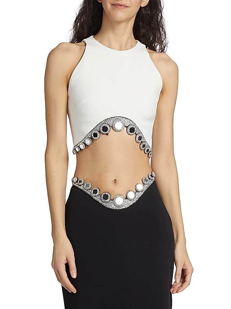 Circle-Embellished Crop Top