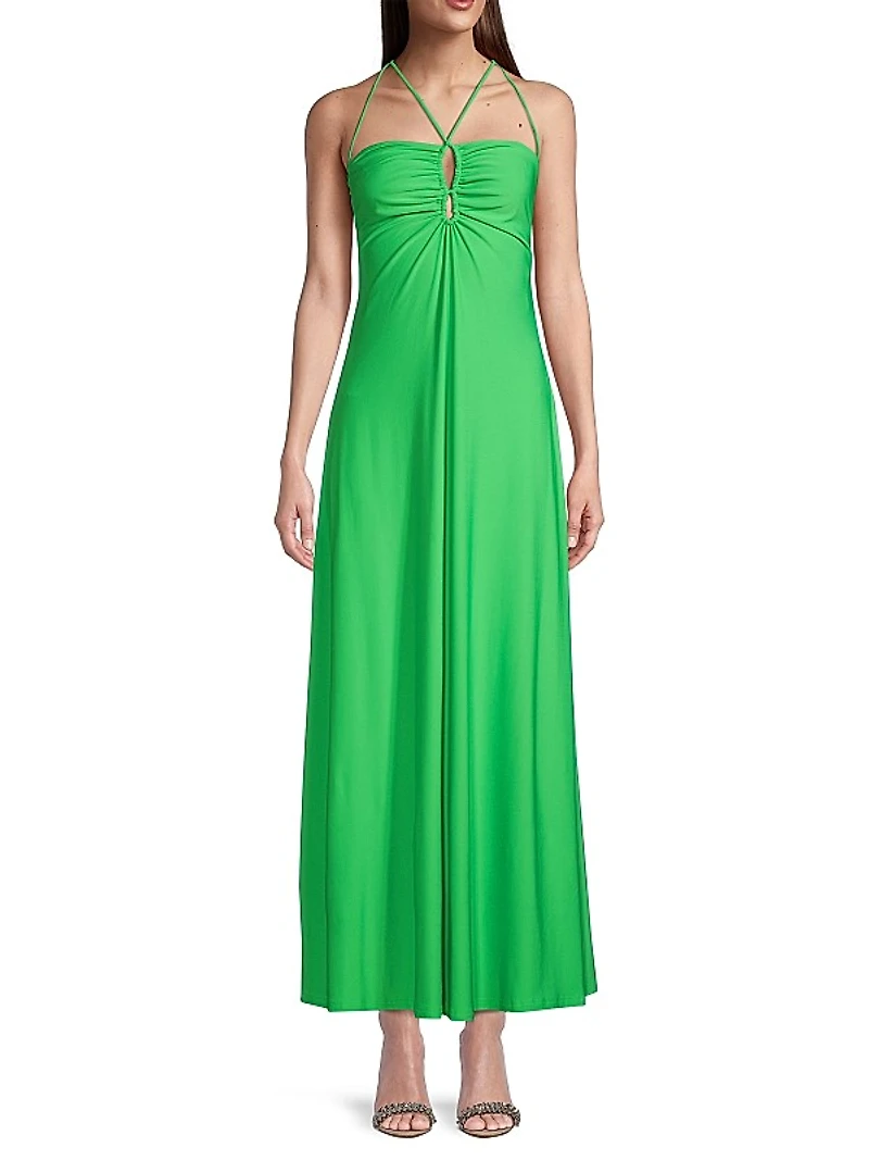 Keyhole Jersey Knit Maxi Dress