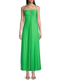 Keyhole Jersey Knit Maxi Dress