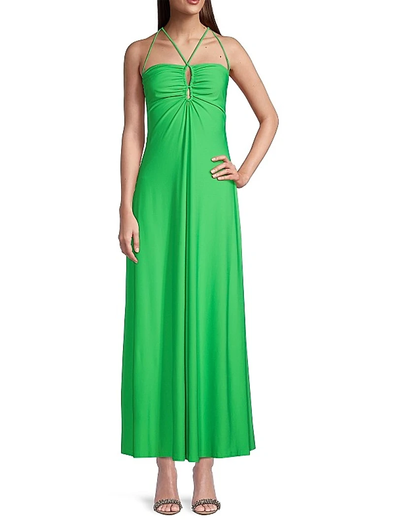 Keyhole Jersey Knit Maxi Dress
