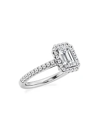 14K White Gold & Emerald-Cut Lab-Grown Diamond Halo Ring/1.30-3.60 TCW