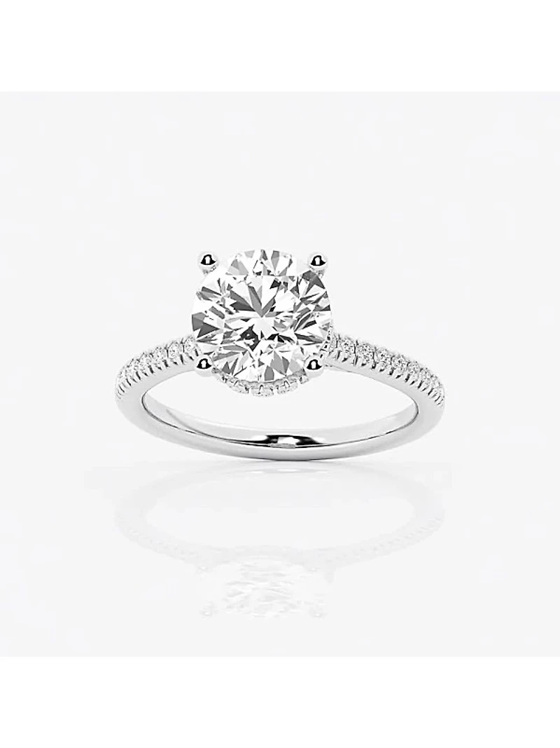 14K White Gold & 3.25 TCW Round Lab-Grown Diamond Engagement Ring