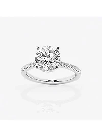 14K White Gold & 3.25 TCW Round Lab-Grown Diamond Engagement Ring