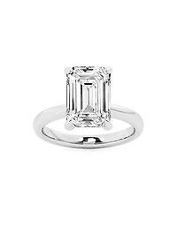 14K White Gold & 5.5 TCW Emerald-Cut Lab-Grown Diamond Solitaire Ring