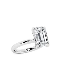 14K White Gold & 5.5 TCW Emerald-Cut Lab-Grown Diamond Solitaire Ring