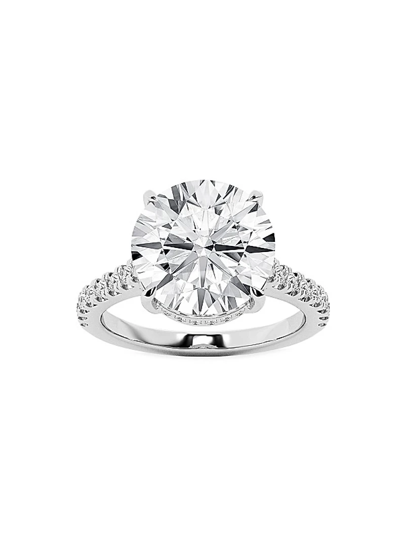 14K White Gold & 4.5ct Lab-Grown Diamond Engagement Ring