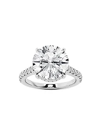 14K White Gold & 4.5ct Lab-Grown Diamond Engagement Ring