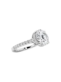 14K White Gold & 4.5ct Lab-Grown Diamond Engagement Ring
