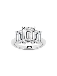 14K White Gold & 7 TCW Lab-Grown Diamond Ring