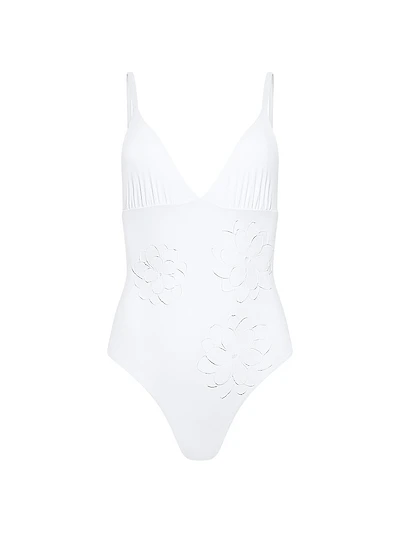 Catherine With Floral Applique Swimsuit