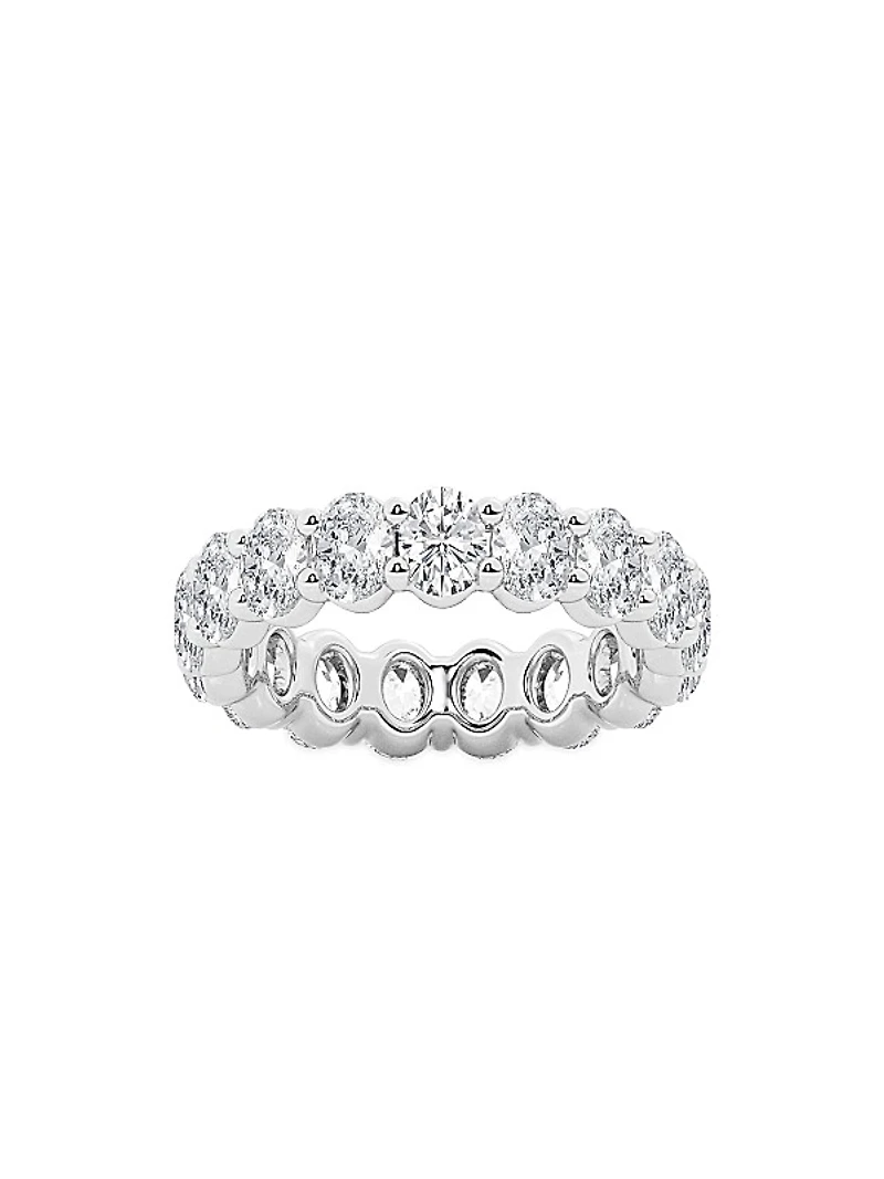 14K White Gold & 4.54 TCW Natural Diamond Eternity Band