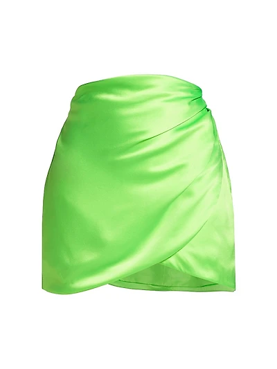 Wrap Silk Miniskirt