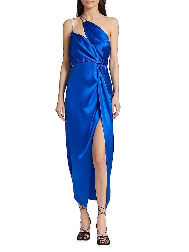 Strappy Knotted Silk Dress