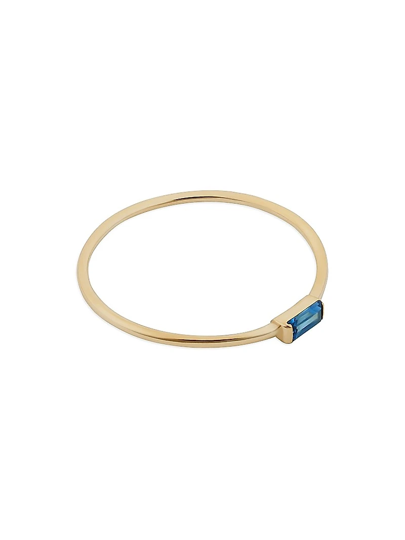 14K Yellow Solid Gold Fresco Baguette Ring