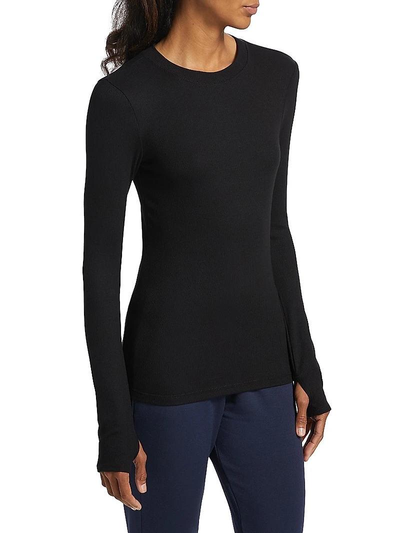 Louise Ribbed Long-Sleeve Top