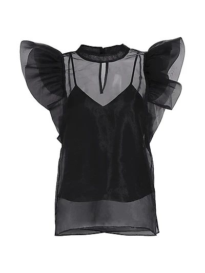 Corina Ruffled Organza Top