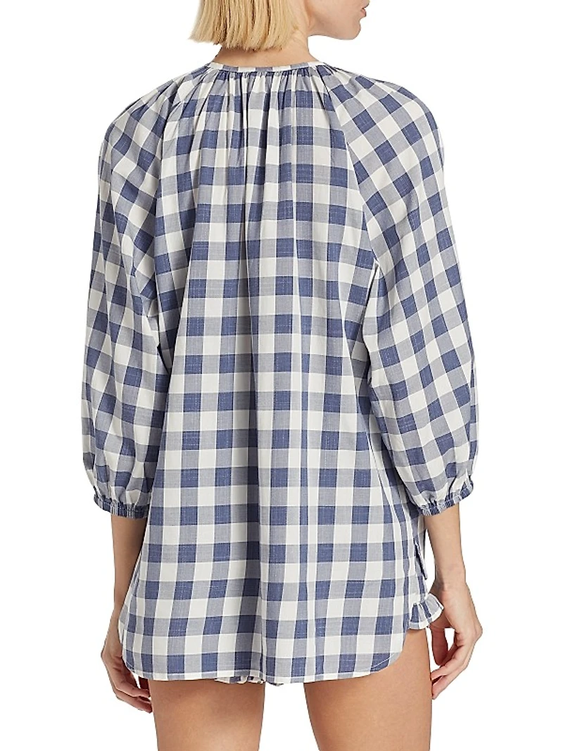 Provence Plaid Top