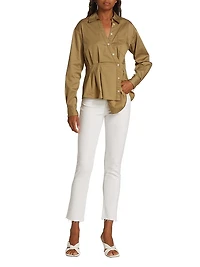 Carly High-Rise Stretch Kick-Flare Crop Jeans