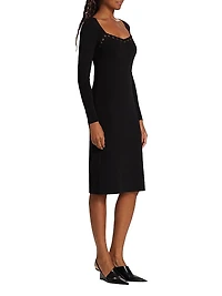 Metal-Loop Embellished Body-Con Dress