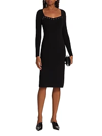 Metal-Loop Embellished Body-Con Dress