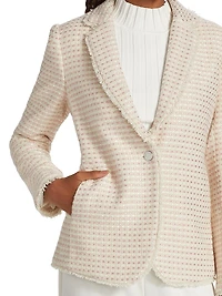Tweed One-Button Blazer