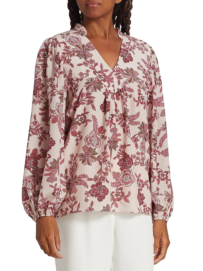 Xynia Field Printed Silk Blouse
