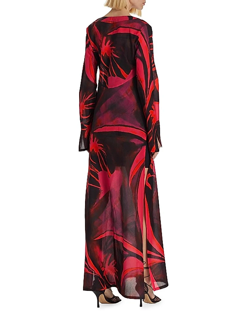 Tropical Print Maxi Dress